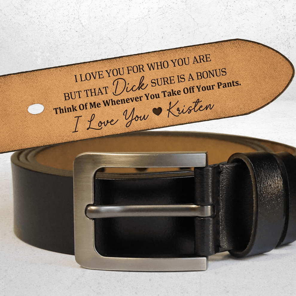 Custom Engraved Belt for Him leather belt, main view