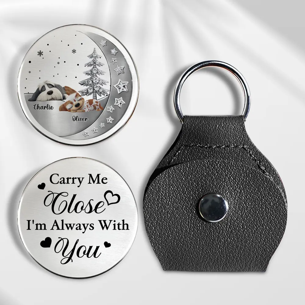 Beside You Pet Memorial - Personalized Leather Pocket Hug - Sympathy Gift For Pet Owners, Pet Lovers