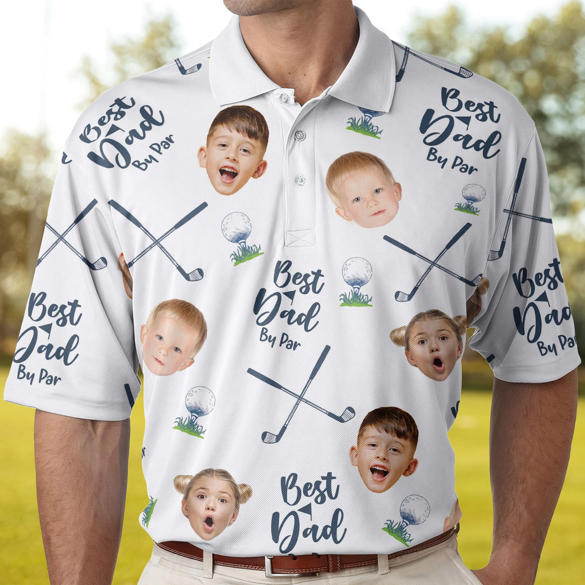 Best Dad By Par Golf Lovers - Personalized Polo Shirt - Gift for Dad, Papa, Grandpa, Golf Lovers