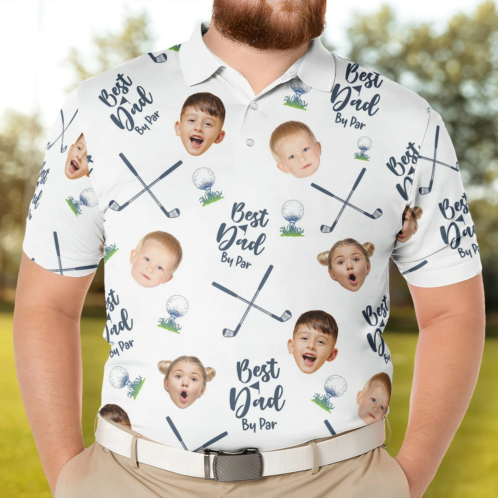 Best Dad By Par Golf Lovers - Personalized Polo Shirt - Gift for Dad, Papa, Grandpa, Golf Lovers