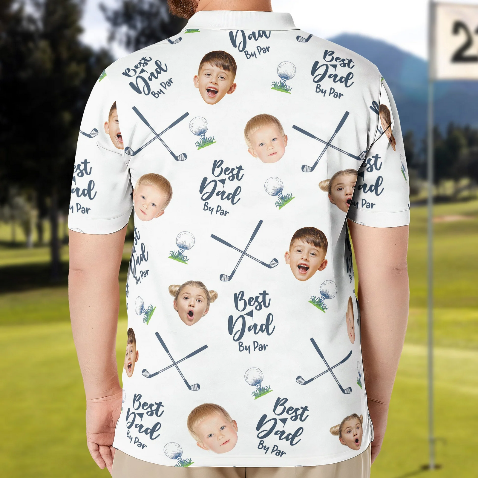 Best Dad By Par Golf Lovers - Personalized Polo Shirt - Gift for Dad, Papa, Grandpa, Golf Lovers
