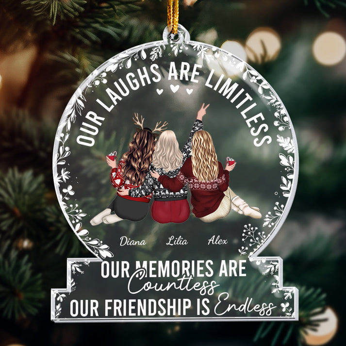 Our Laughs Are Limitless personalized custom shaped acrylic ornament, main view