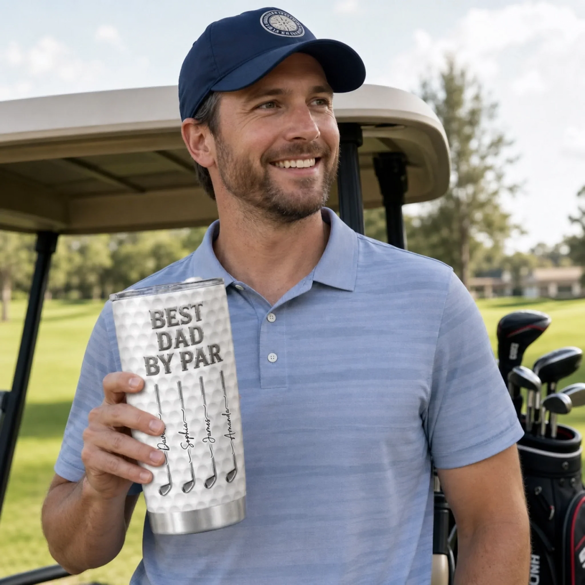 Best Dad Ever Golf Lovers - Personalized Custom 20oz Fat Tumbler Cup - Golf Gifts For Dad, Grandpa