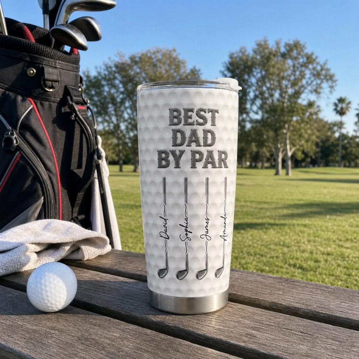 Best Dad Ever Golf Lovers - Personalized Custom 20oz Fat Tumbler Cup - Golf Gifts For Dad, Grandpa