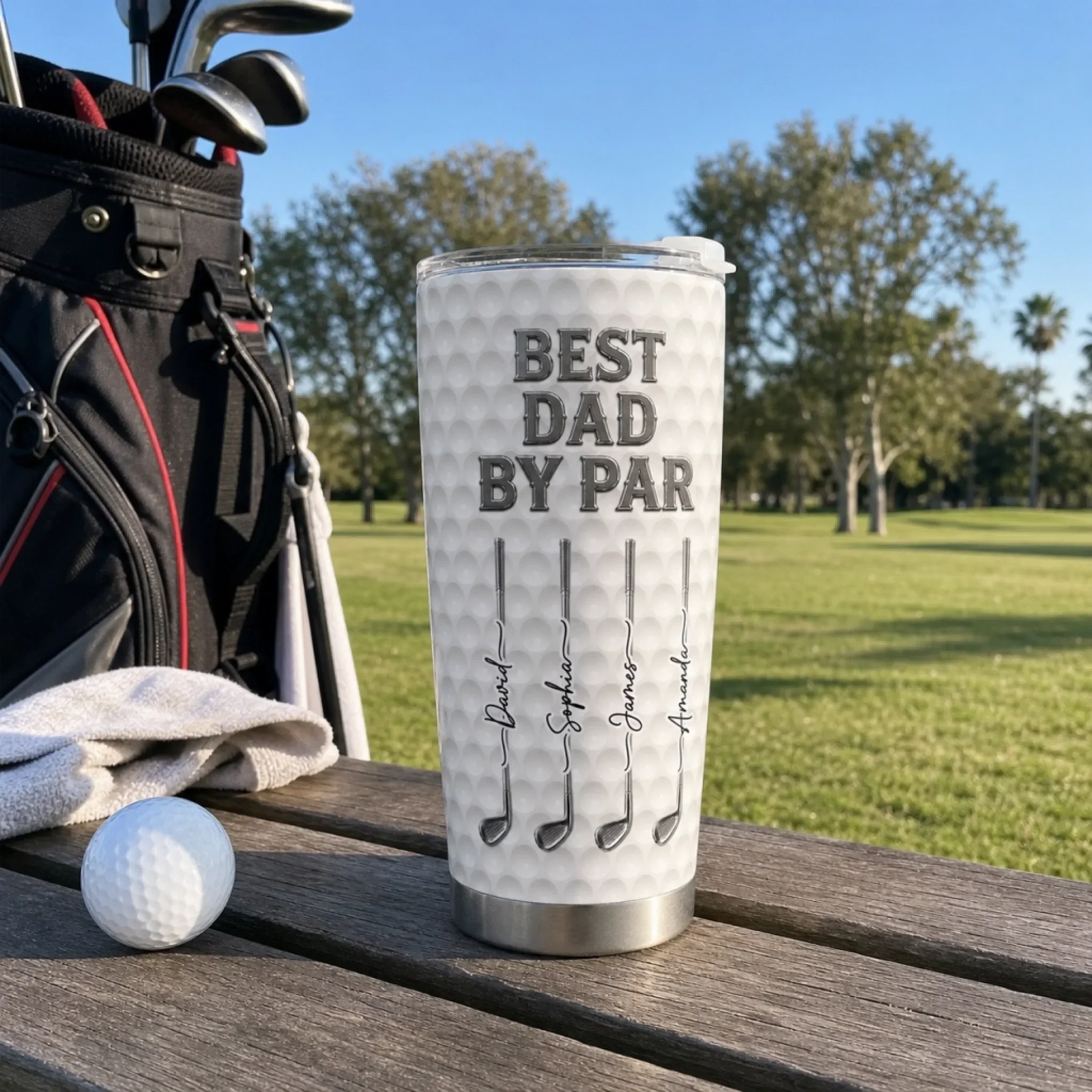 Best Dad Ever Golf Lovers - Personalized Custom 20oz Fat Tumbler Cup - Golf Gifts For Dad, Grandpa