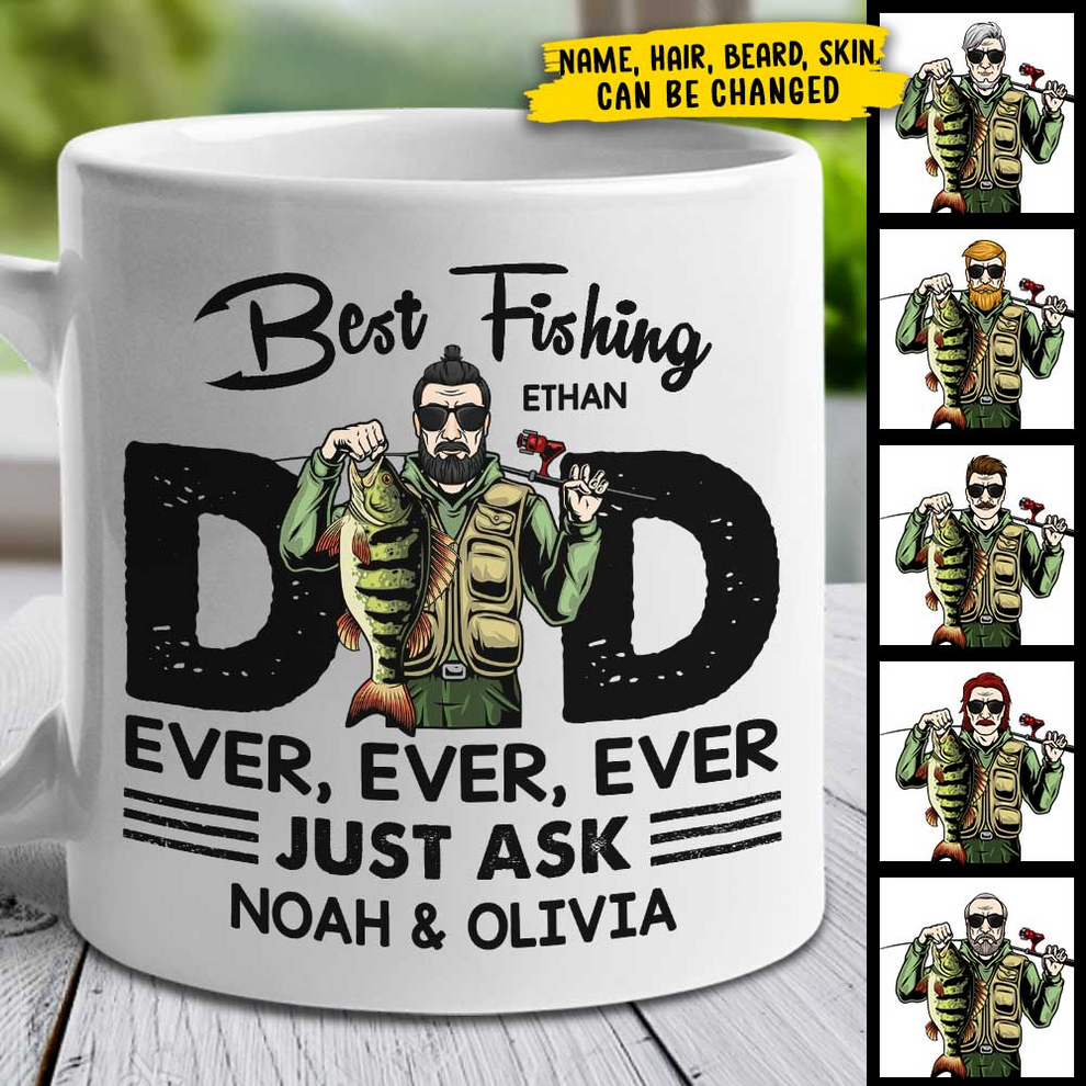 Personalized Best Fishing Dad Ever mug, main view