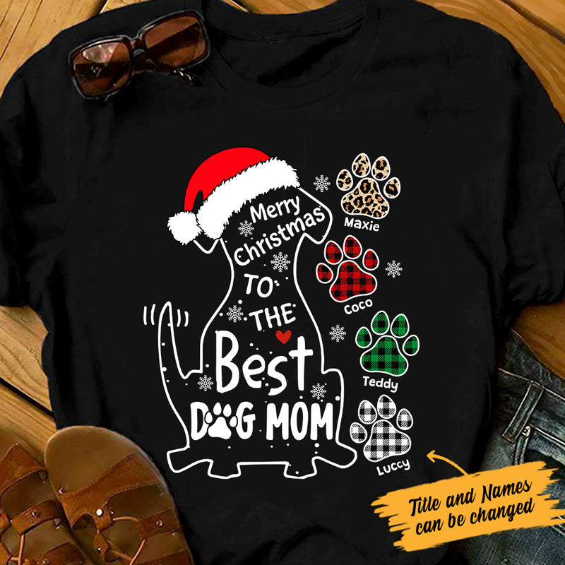 Personalized Merry Christmas To The Best Dog Mom/Dad t-shirt, main view