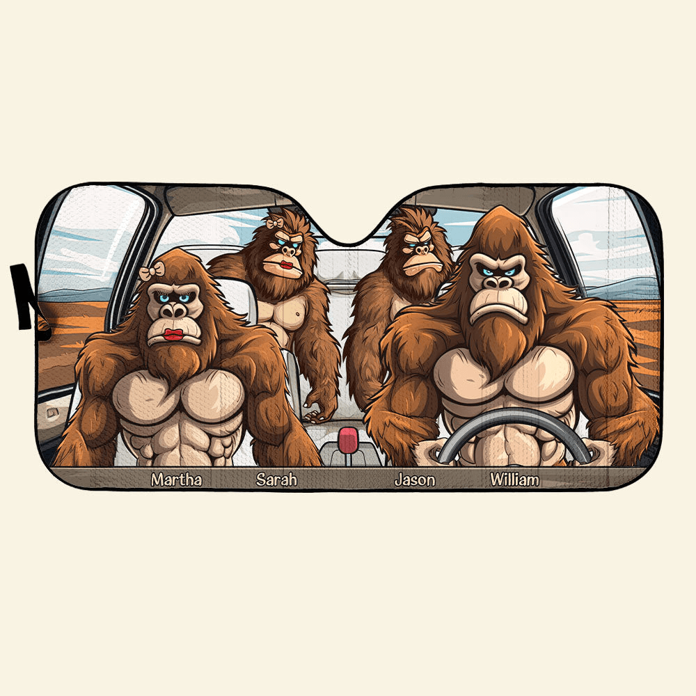 Personalized Bigfoot Family sun shade, alternate view 9