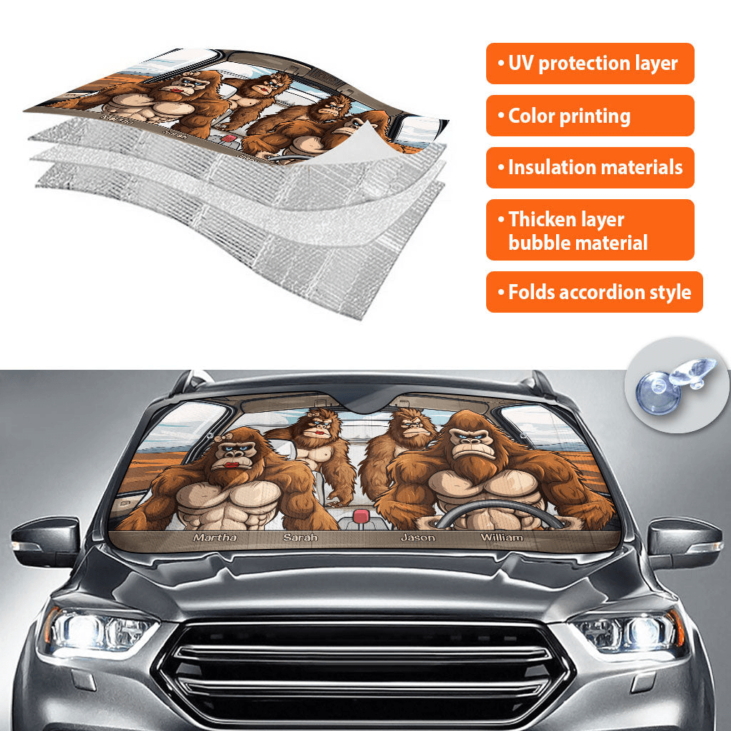 Personalized Bigfoot Family sun shade, alternate view 12