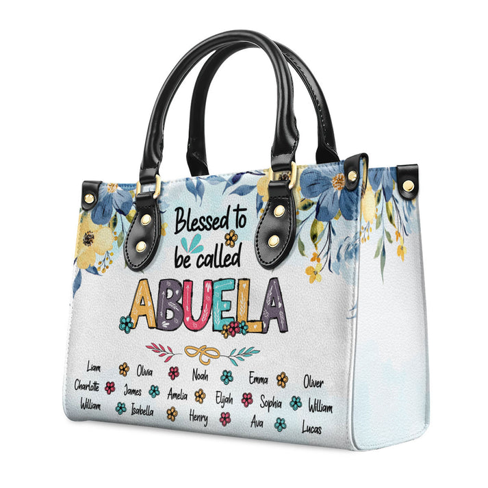Blessed To Be Called Grandma – Personalized Leather Handbag - Gift for Mom, Wife, or Grandma | Birthday, Mother's Day or any occasion