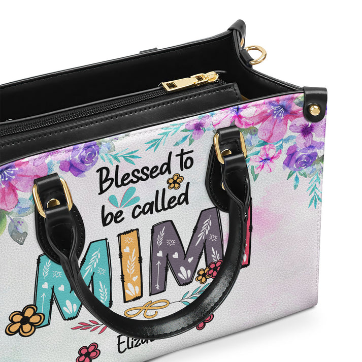 Blessed To Be Called Grandma – Personalized Leather Handbag - Gift for Mom, Wife, or Grandma | Birthday, Mother's Day or any occasion