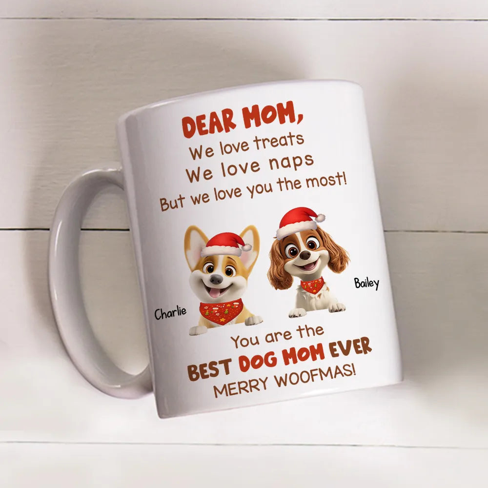 Cartoon Dog Christmas - Personalized Custom Mug - Gift For Dog Lovers, Dog Mom, Dog Dad