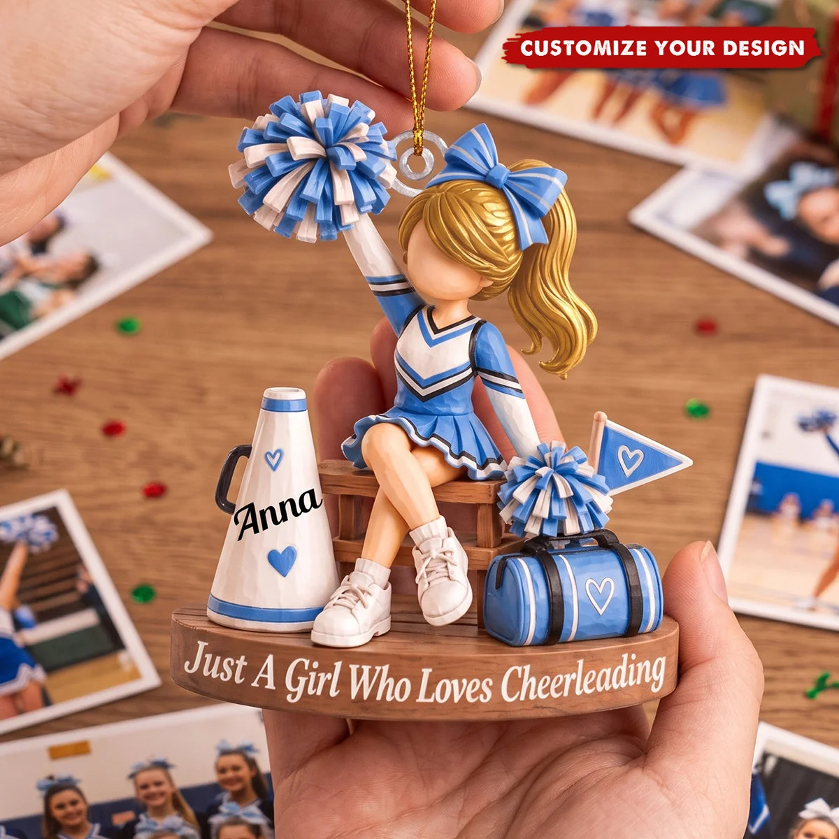 Custom Cheerleader Christmas - Personalized Custom Shaped Acrylic Ornament - Christmas Gift for Cheerleader, Daughter, Granddaughter