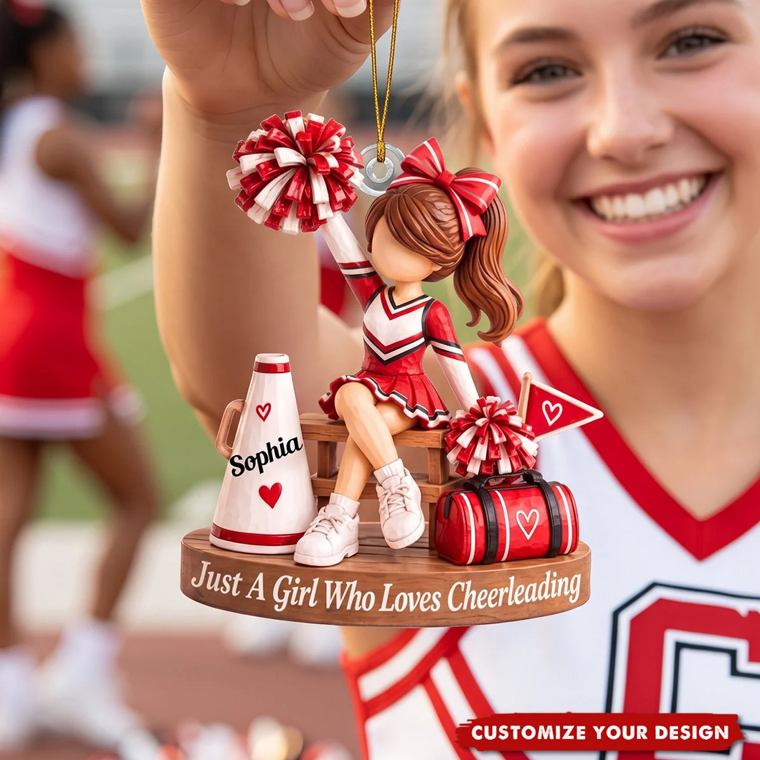 Custom Cheerleader Christmas - Personalized Custom Shaped Acrylic Ornament - Christmas Gift for Cheerleader, Daughter, Granddaughter