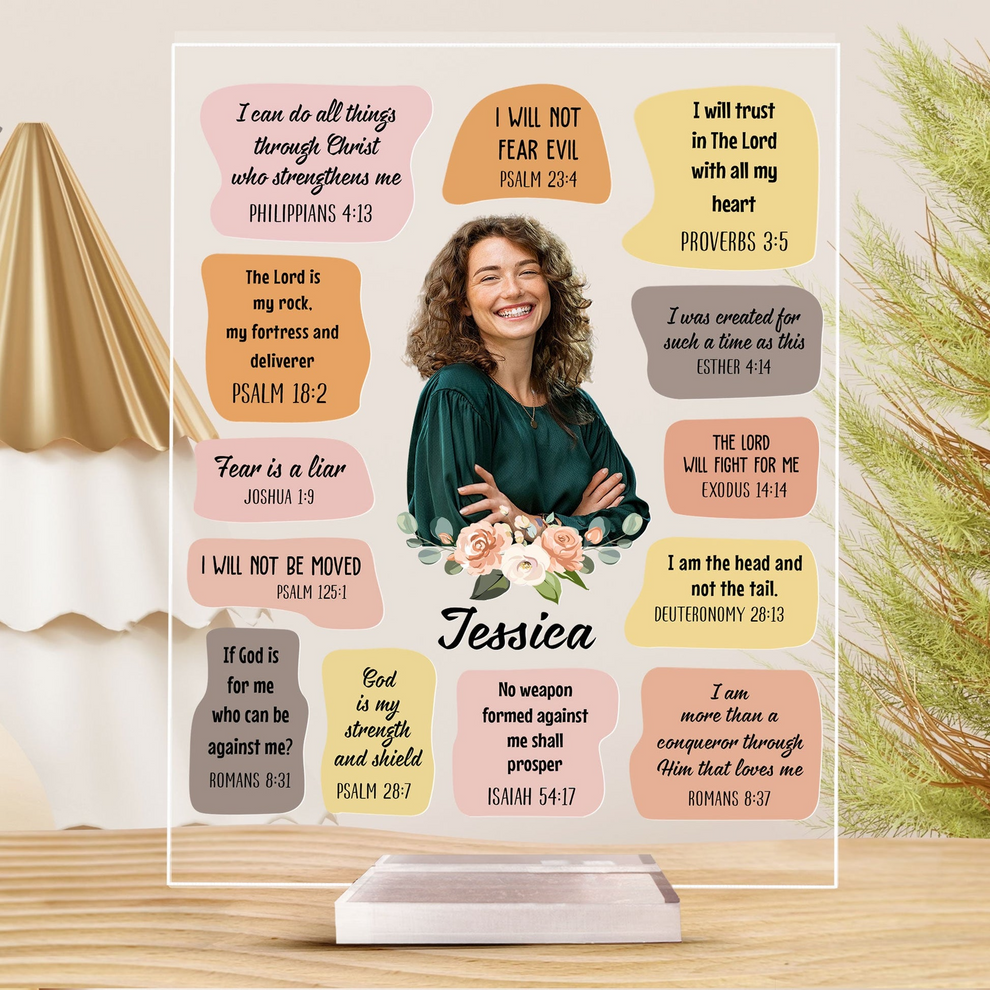 Custom Photo Christian Bible Verse Affirmations acrylic plaque, main view