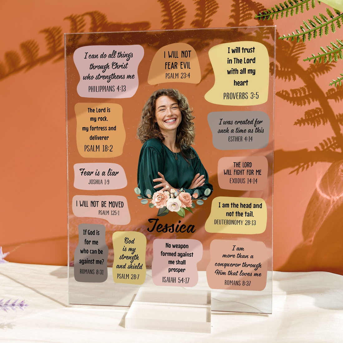 Custom Photo Christian Bible Verse Affirmations acrylic plaque, alternate view 3
