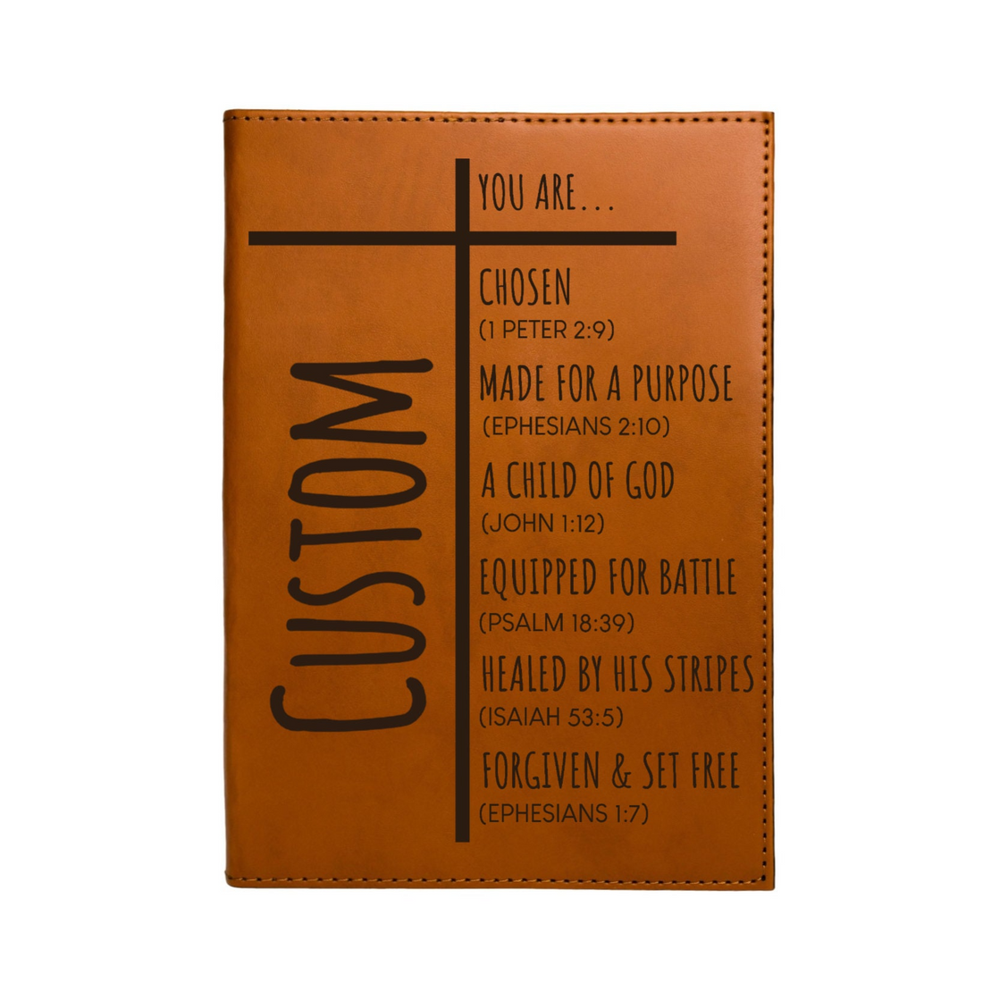 Custom Bible Verse leather cover notebook, alternate view 2