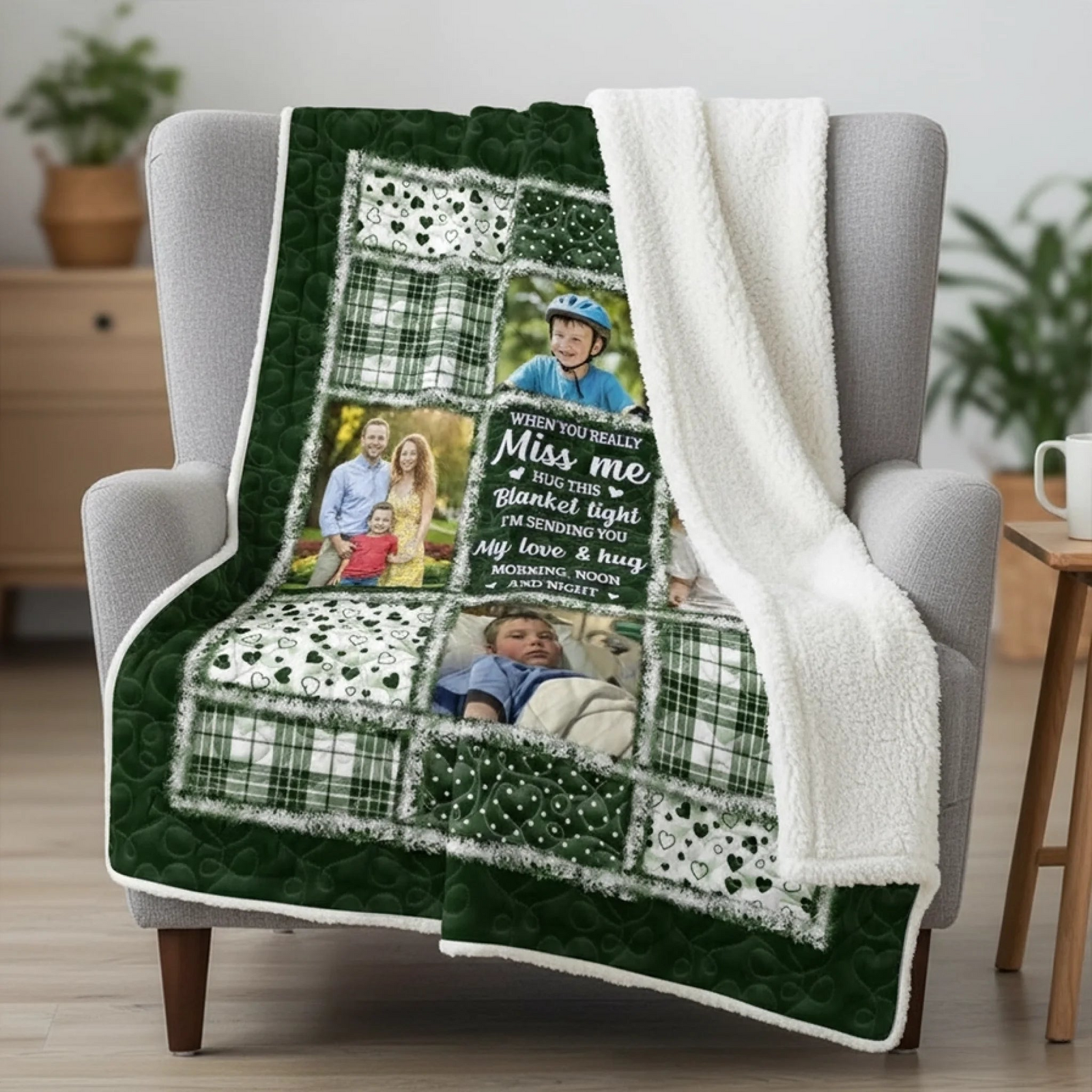 Custom Photo The Light of Your Love Guides Me - Human Memorial Personalized Custom Blanket - Christmas Memorial Sympathy Gifts For Loss Of Mom, Dad