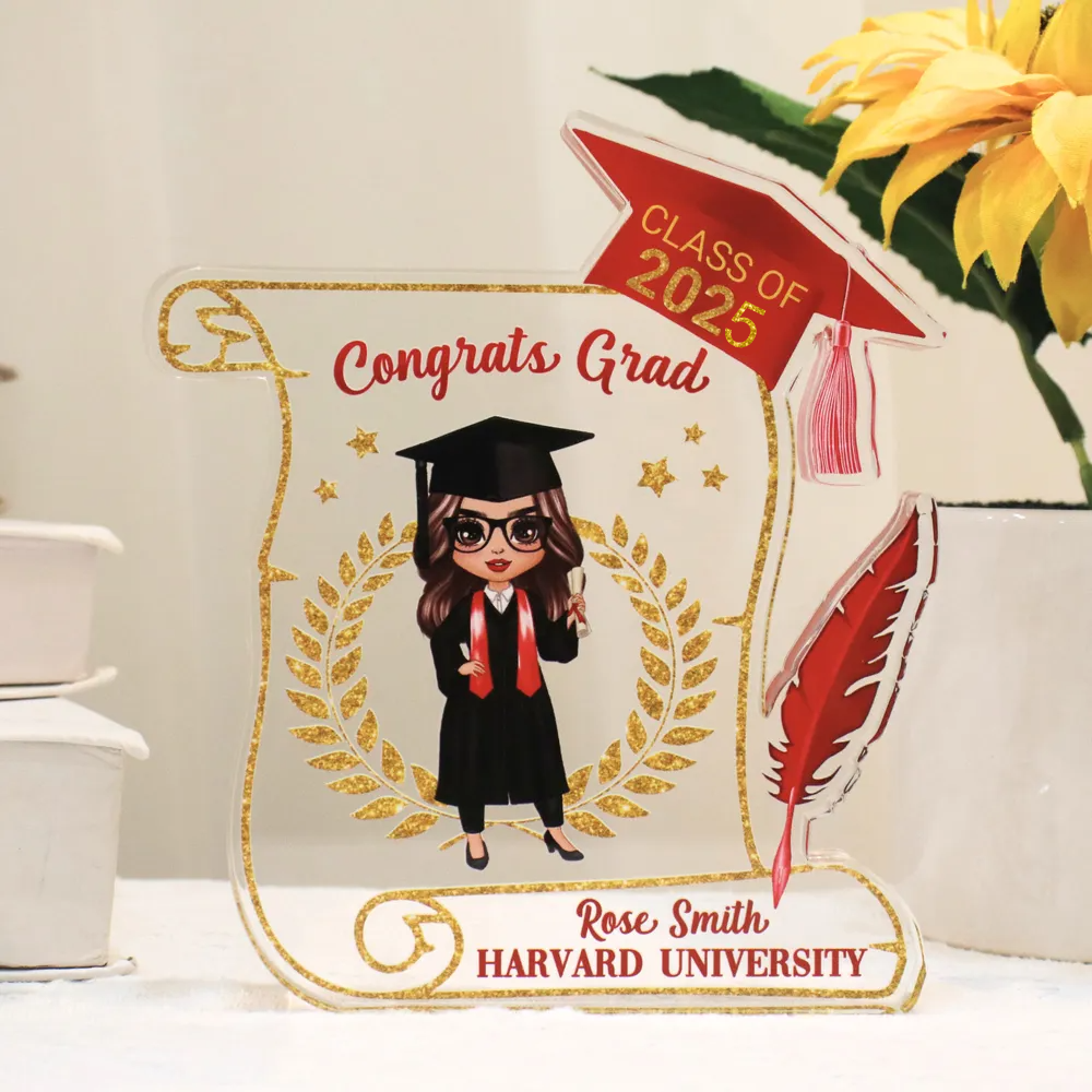 Class of 2025 Graduation - Personalized Acrylic Plaque Custom Shape - Gift For Her, Daughter, Grad Ceremony, Commencement