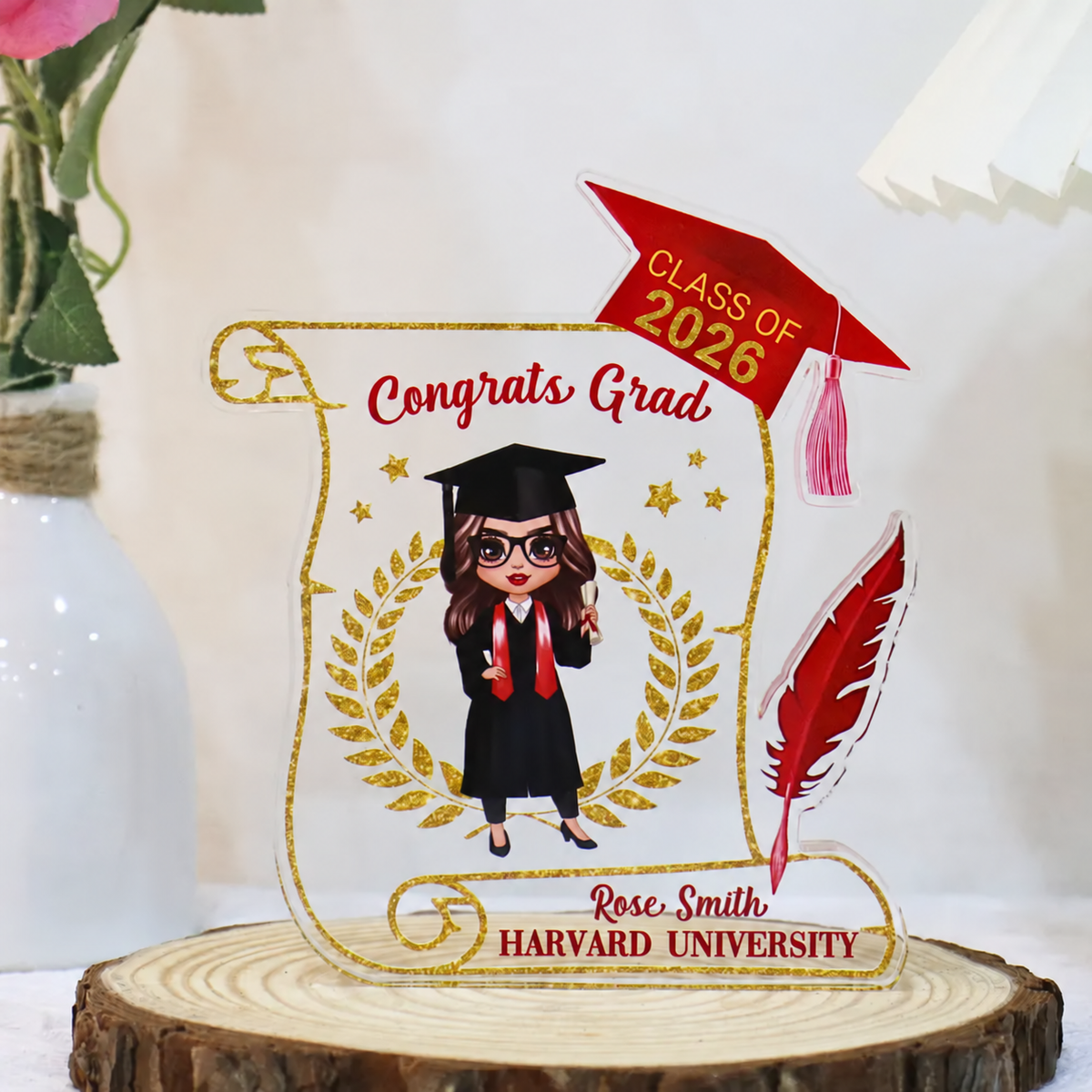 Class of 2026 Graduation - Personalized Acrylic Plaque Custom Shape - Gift For Her, Daughter, Grad Ceremony, Commencement