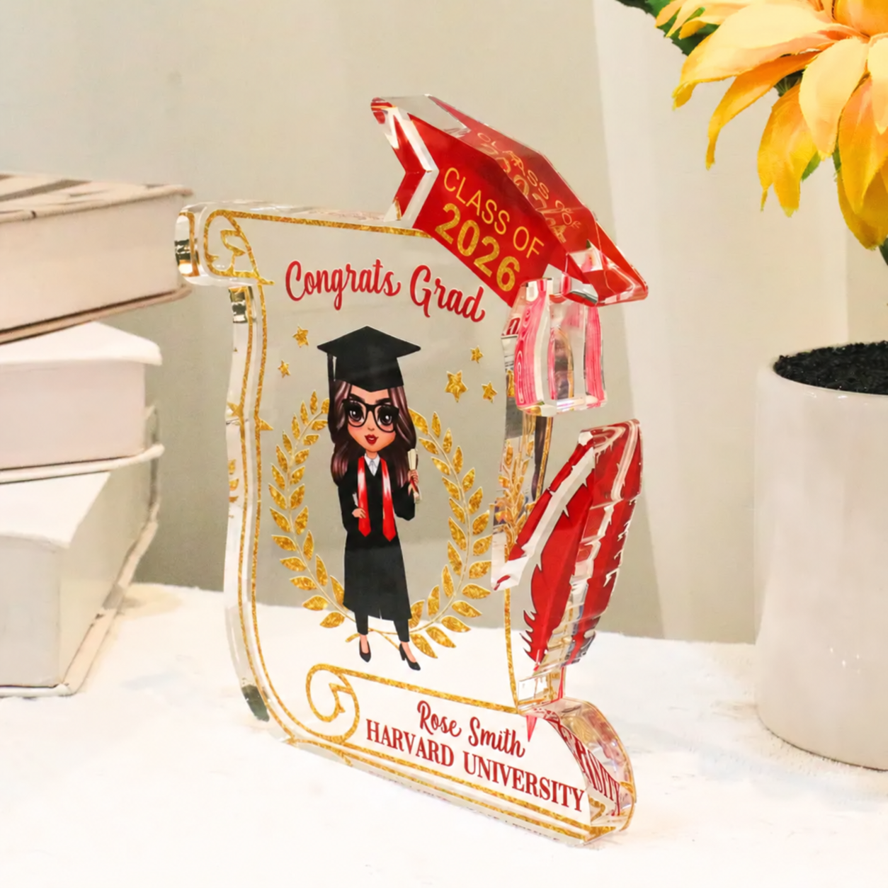 Class of 2026 Graduation - Personalized Acrylic Plaque Custom Shape - Gift For Her, Daughter, Grad Ceremony, Commencement
