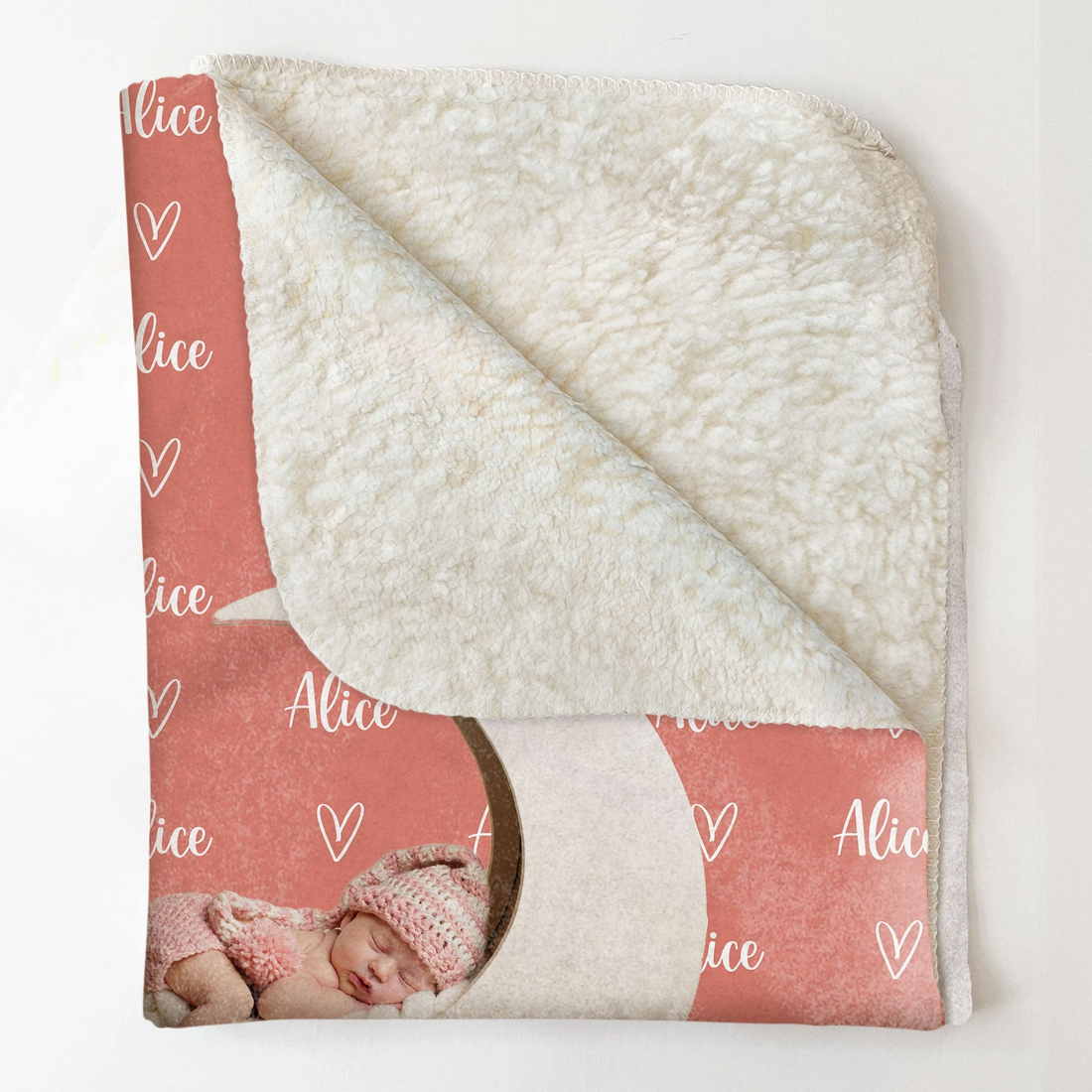 Custom Photo Baby Blanket - Personalized Custom Blanket - Gift for New Infant, Baby Girl, Boy, Granddaughter, Grandson