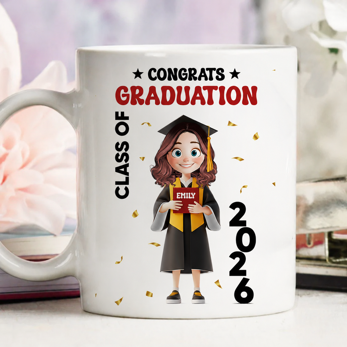 Congratulations Class Of 2026 - Personalized Custom Mug - Graduation Motivation Gift For Her/Him, Daughter/Son, Grad Ceremony, Commencement