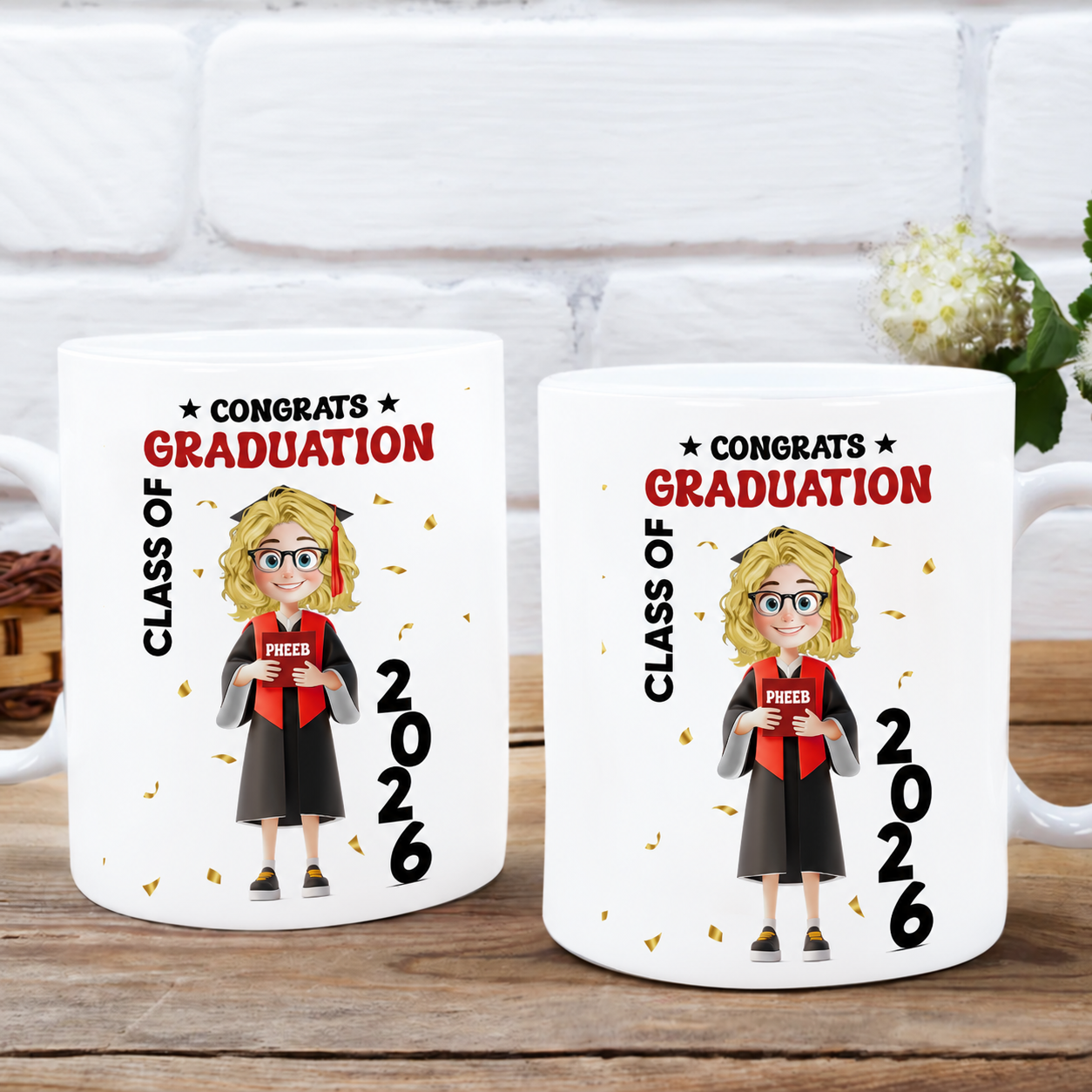 Congratulations Class Of 2026 - Personalized Custom Mug - Graduation Motivation Gift For Her/Him, Daughter/Son, Grad Ceremony, Commencement