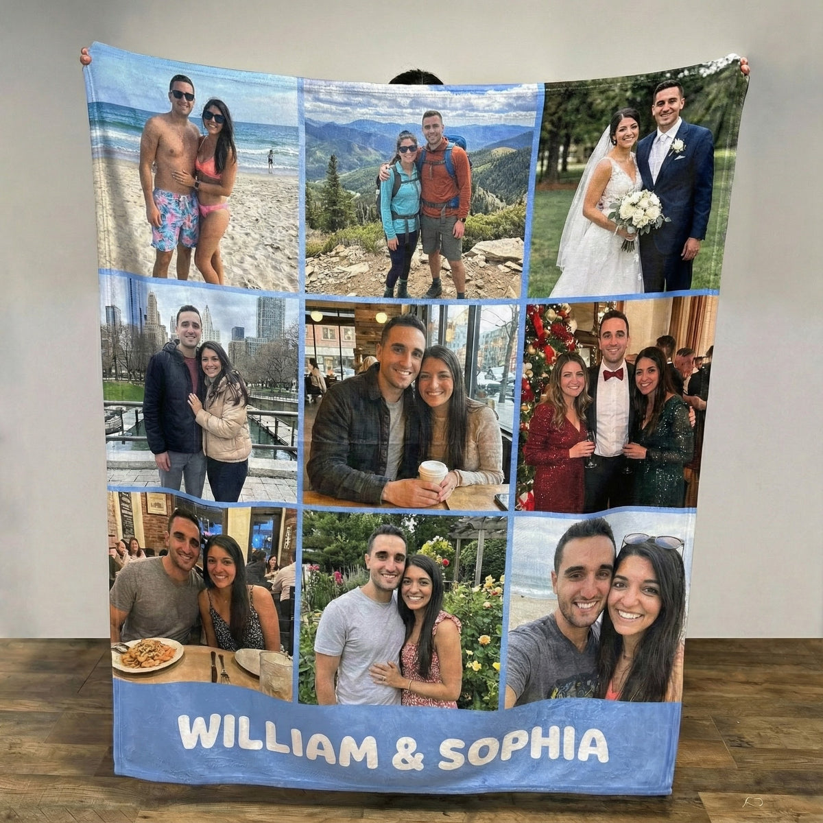 Custom Photo Couple Blanket - Personalized Custom Blanket - Gift For Her/Him, Husband/Wife, Couples on Anniversary, Valentine's Day