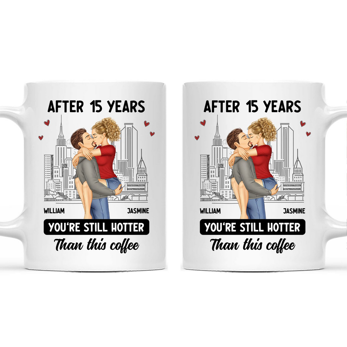 Couple Custom Mug - Hotter Than This Coffee - Personalized Gift for Valentine, Husband/Wife, Boyfriend/Girlfriend, Birthday, Anniversary