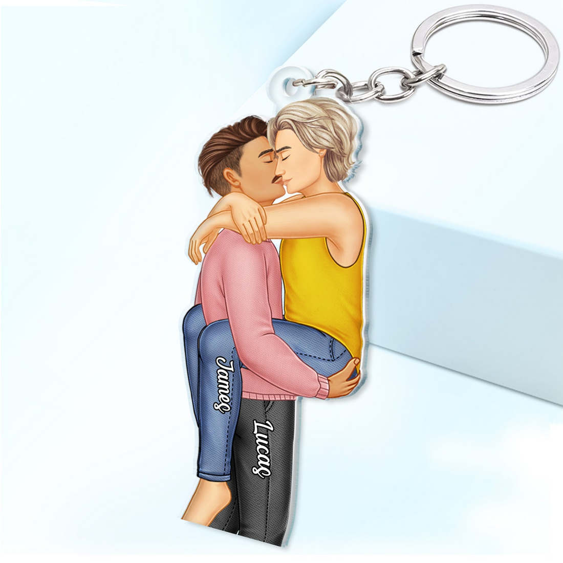 Couple Kissing Personalized Acrylic Keychain personalized acrylic keychain, alternate view 2
