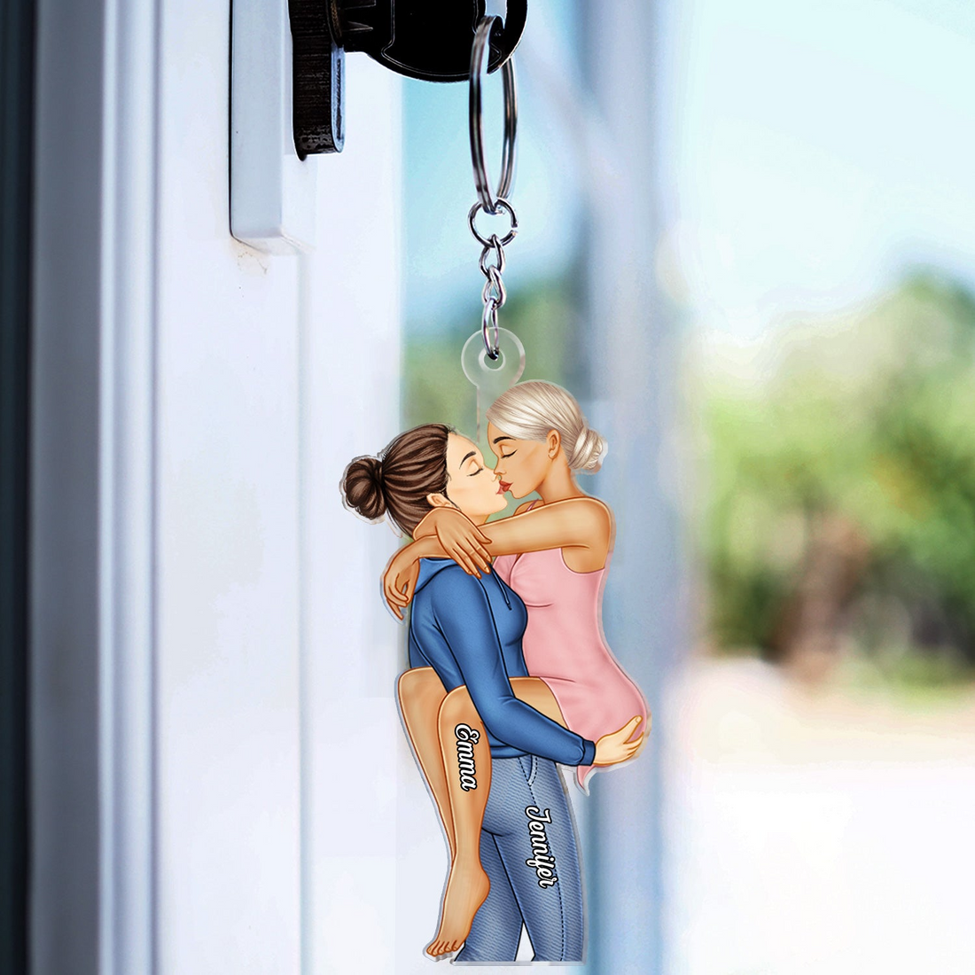 Couple Kissing Personalized Acrylic Keychain personalized acrylic keychain, alternate view 3