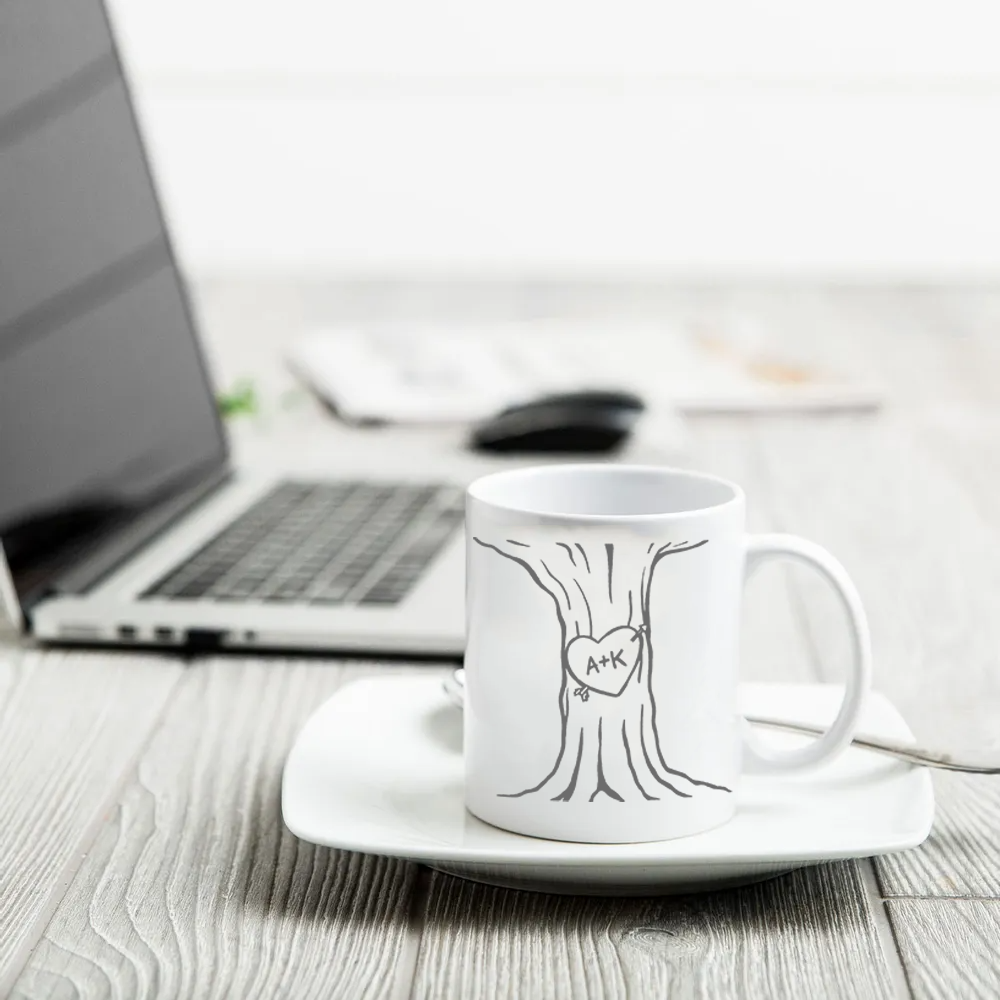 A Heart Tree Couple - Personalized Custom Mug - Gift For Her/Him, Husband/Wife, Couples on Anniversary, Valentine's Day