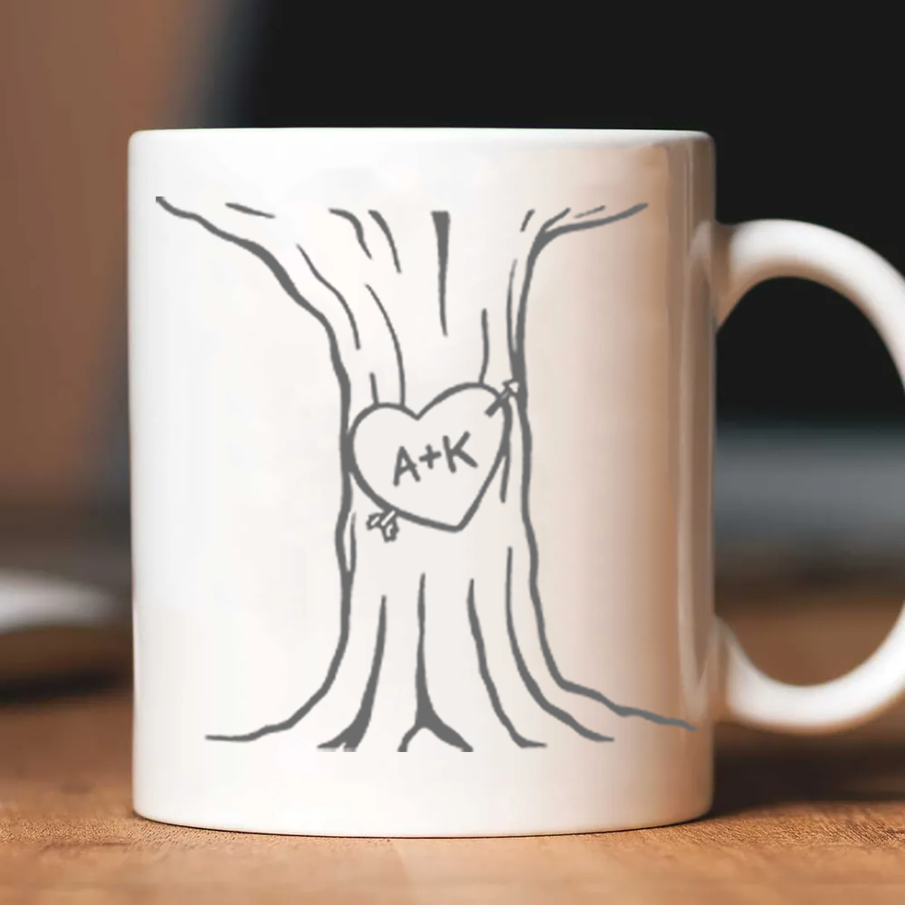 A Heart Tree Couple - Personalized Custom Mug - Gift For Her/Him, Husband/Wife, Couples on Anniversary, Valentine's Day