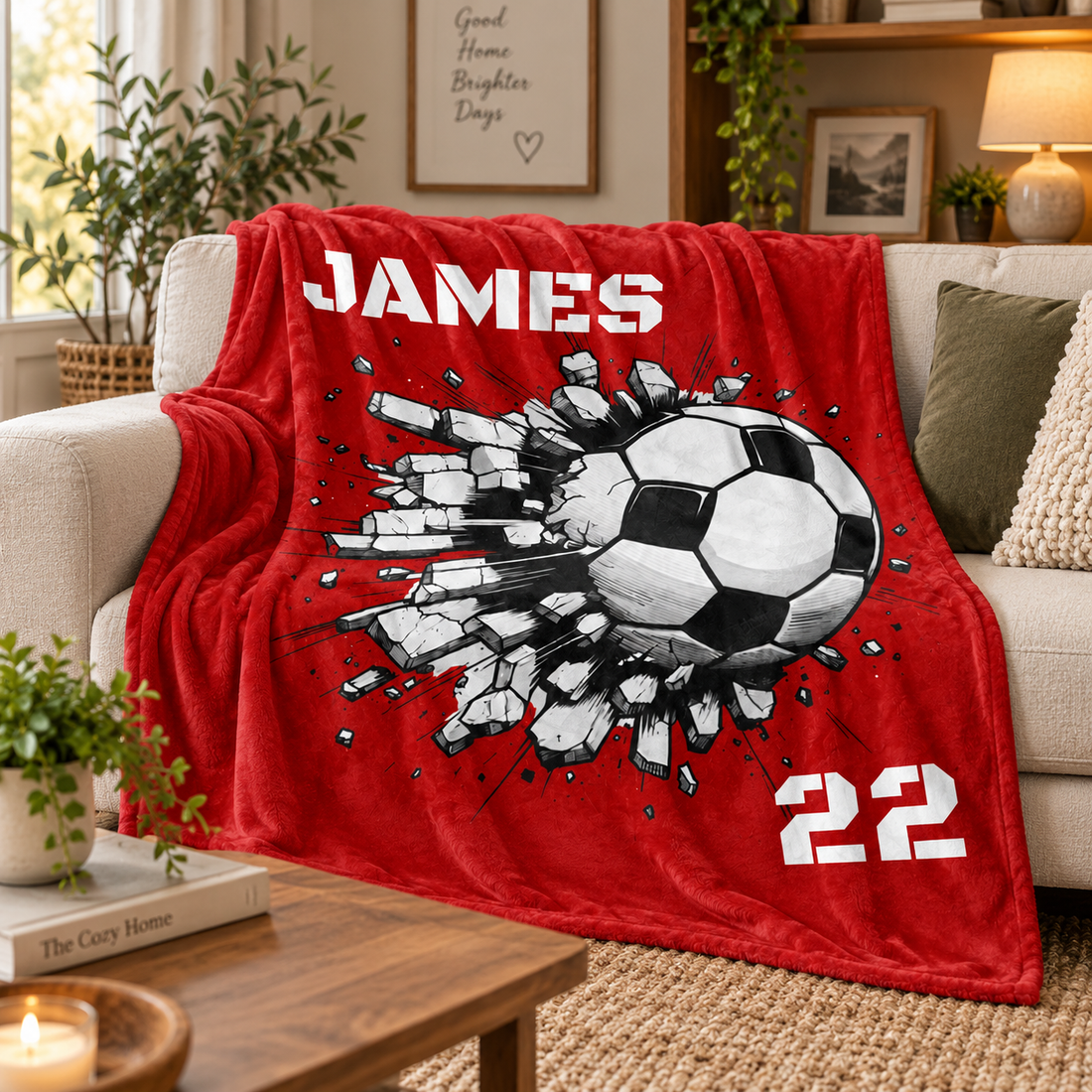 Custom Name & Number Soccer - Personalized Custom Blanket - Gift for Soccer Player, Soccer Gift