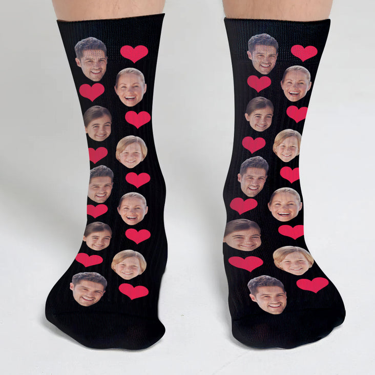 Funny Custom Face Crew Socks - Gift For Family Members, Mom, Dad, Husband/Wife, Pets Lovers