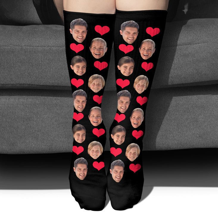 Funny Custom Face Crew Socks - Gift For Family Members, Mom, Dad, Husband/Wife, Pets Lovers