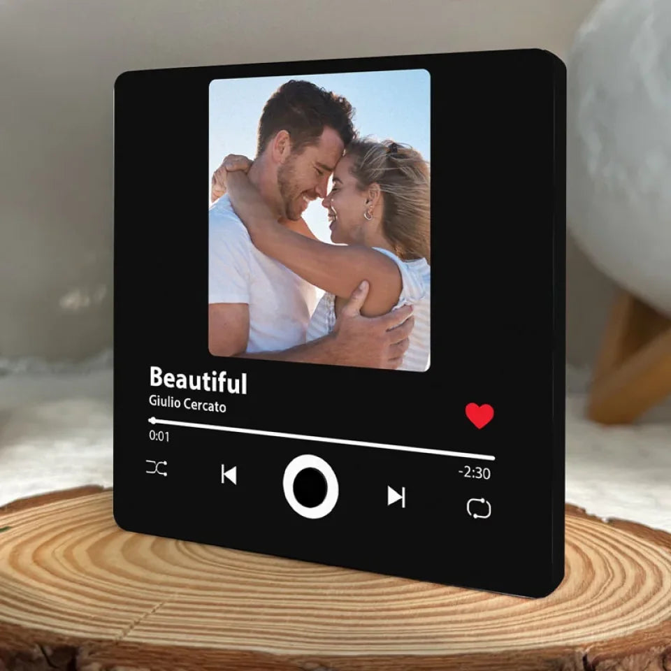 Custom Photo Better Together - Couple Personalized Music Fridge Magnet - Anniversary & Valentine's Gift for Her/Him, Husband/Wife, Couples