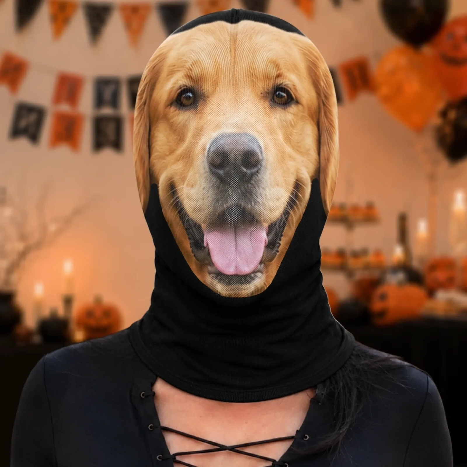 Custom Photo Dog/Cat Face Halloween Costume - Personalized Balaclava Mask - Gift for Dog Lovers, Cat Lovers, Pet Lovers