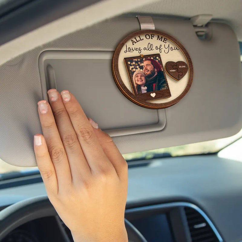 Custom Photo Drive Safe I Love You Couples - Personalized Shaped Car Visor Clip - Gift For Her/Him, Husband/Wife, Couples on Anniversary, Valentine's Day