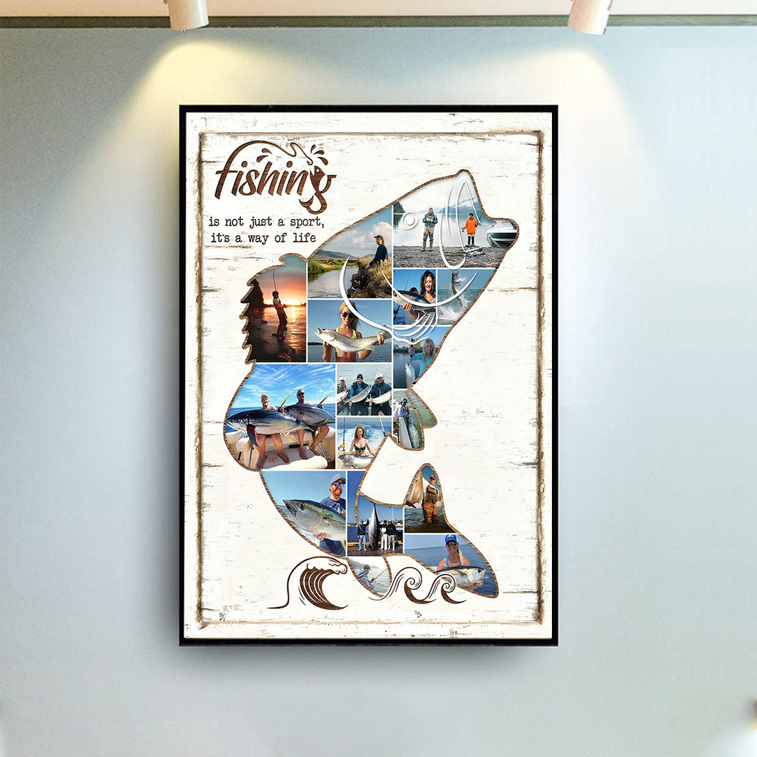 Custom Photo Fishing Photo Collage poster, kitchen and living room