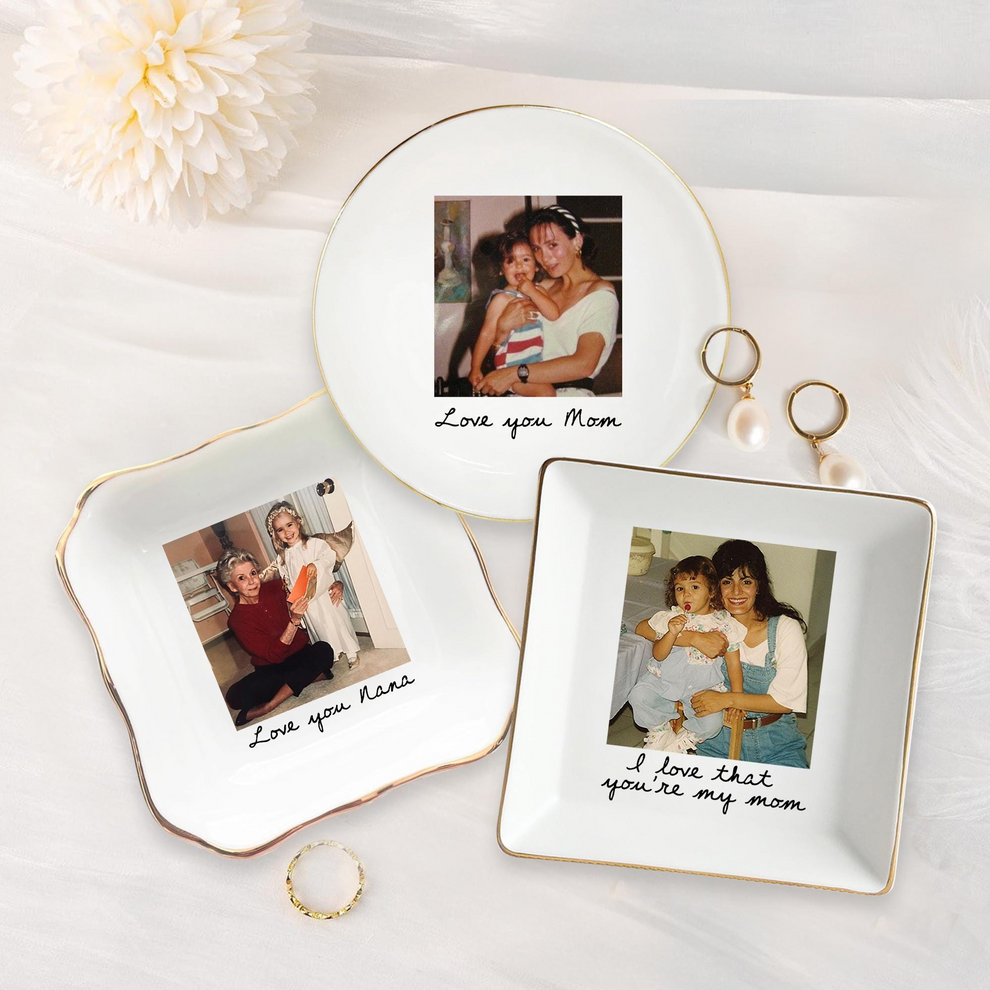 Custom Photo Mom Trinket Tray jewelry dish, main view