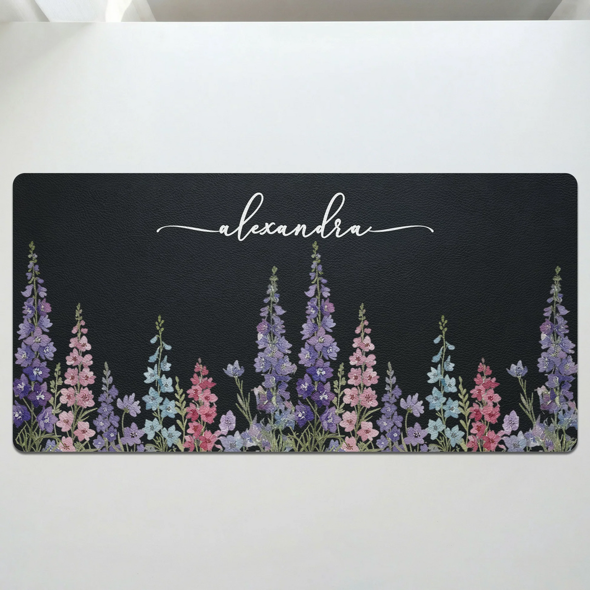 Custom Birth Flower & Name - Personalized Desk Mat - Gift For Her, Coworkers, Friends, Teacher