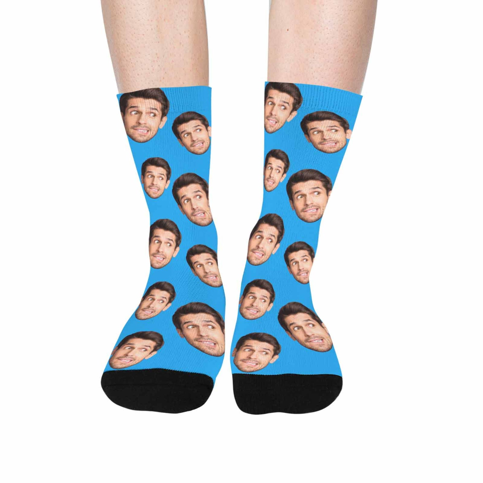 Funny Custom Face Couples - Custom Crew Socks - Gift For Her/Him, Wife/Husband, Girlfriend/Boyfriend Couples on Anniversary, Valentine's Day
