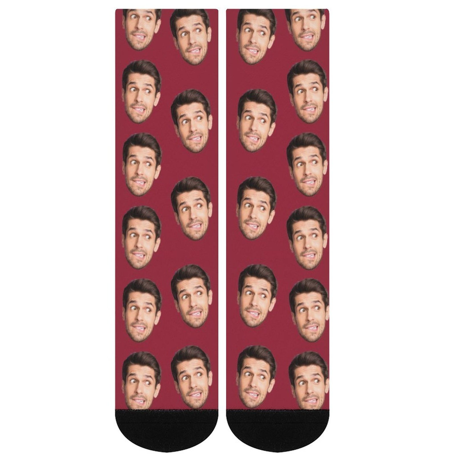 Funny Custom Face Couples - Custom Crew Socks - Gift For Her/Him, Wife/Husband, Girlfriend/Boyfriend Couples on Anniversary, Valentine's Day