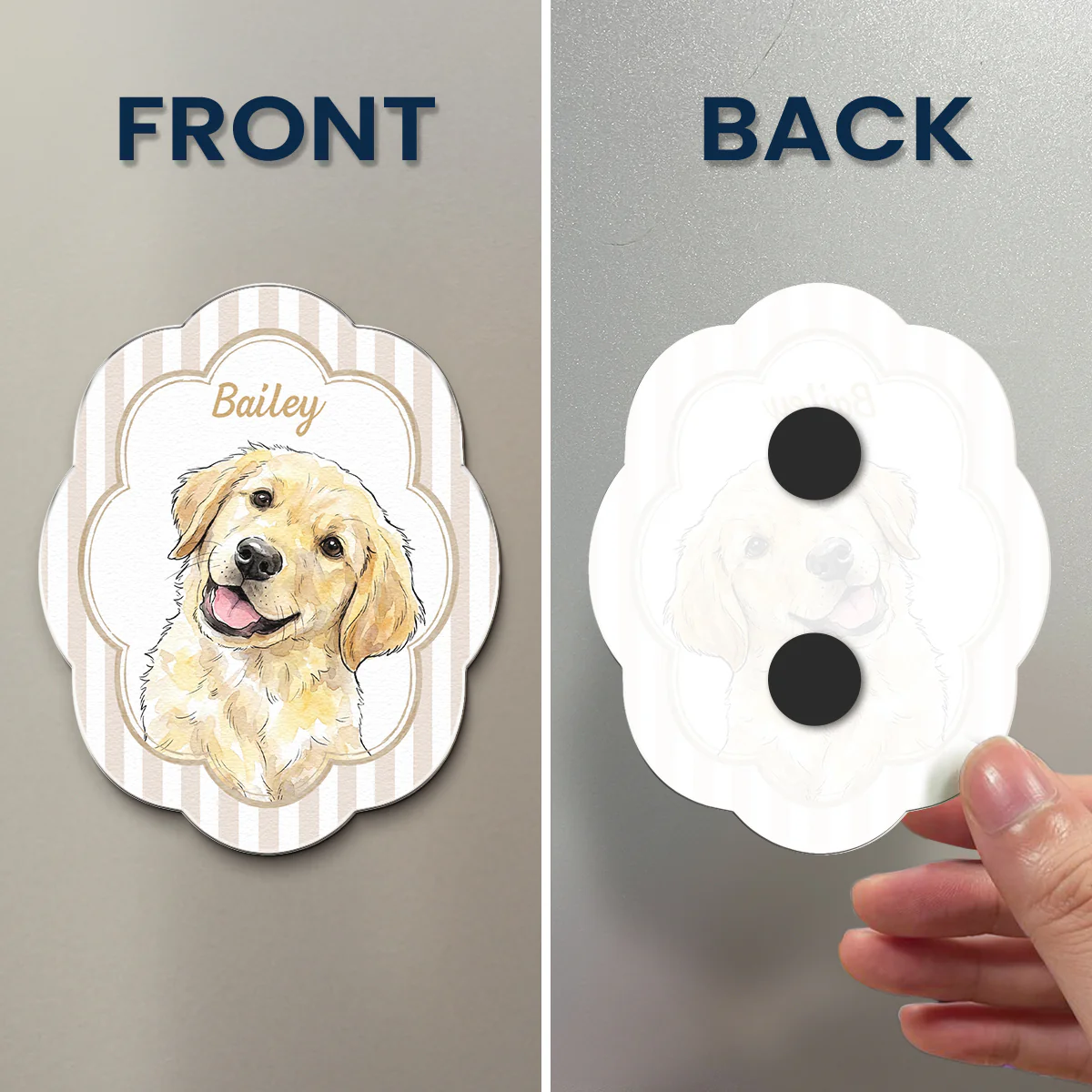 Custom Pet Portrait Watercolor - Personalized Acrylic Fridge Magnet - Gifts For Pet Owners, Dog Lovers, Cat Lovers