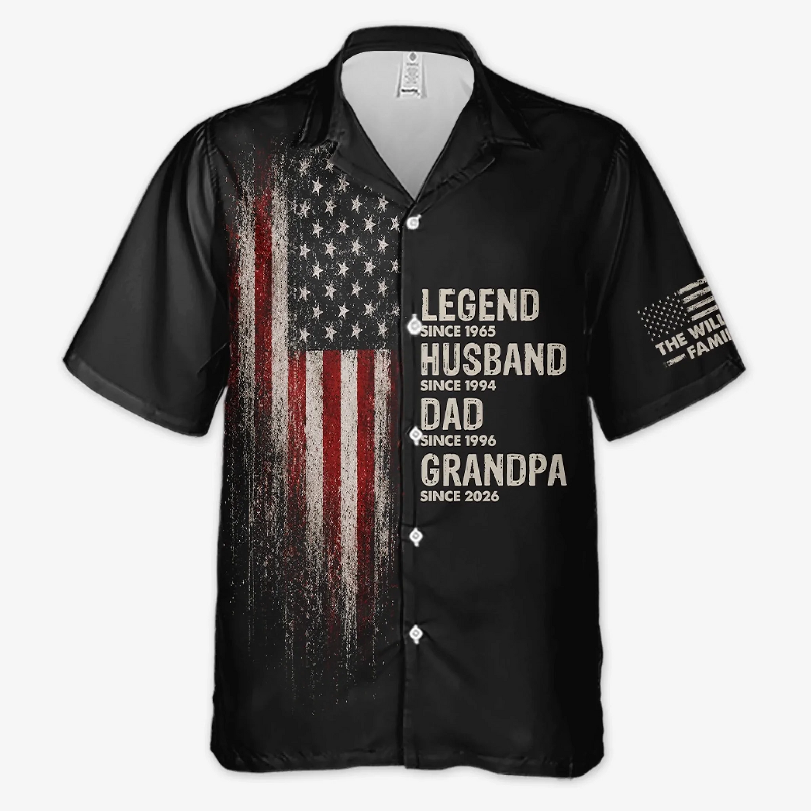 Dad Makes Life Brighter - Personalized Hawaiian Shirt - America 250th Anniversary Gift for Husband, Dad, Papa, or Grandpa