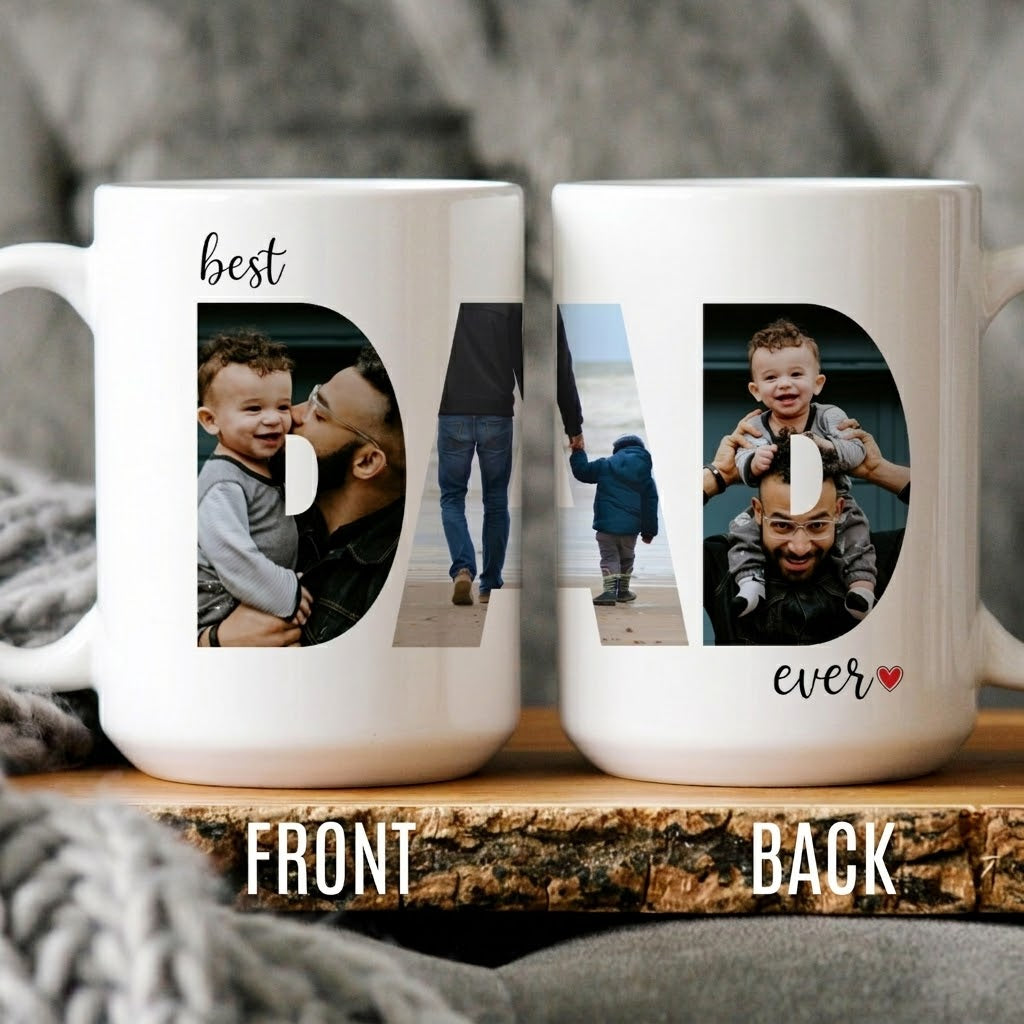 Custom Photo Best Dad Ever - Personalized Custom Mug - Father's Day Gift For Dad, Daddy, Papa