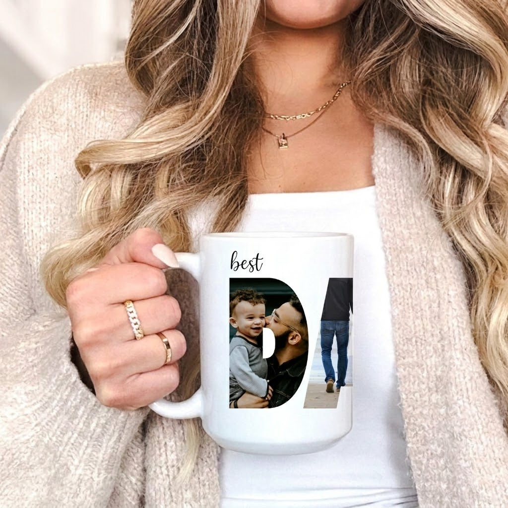 Custom Photo Best Dad Ever - Personalized Custom Mug - Father's Day Gift For Dad, Daddy, Papa