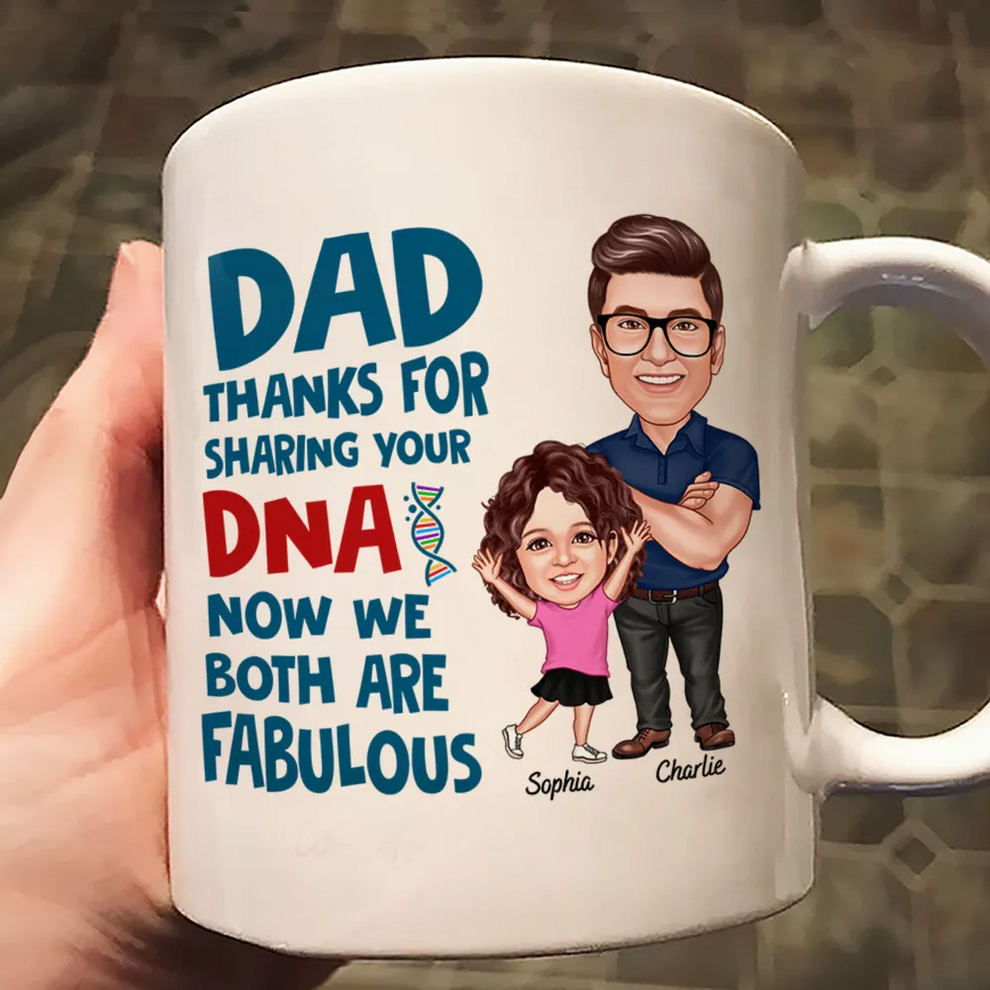 Personalized Dad Thanks For Sharing Your DNA mug, main view